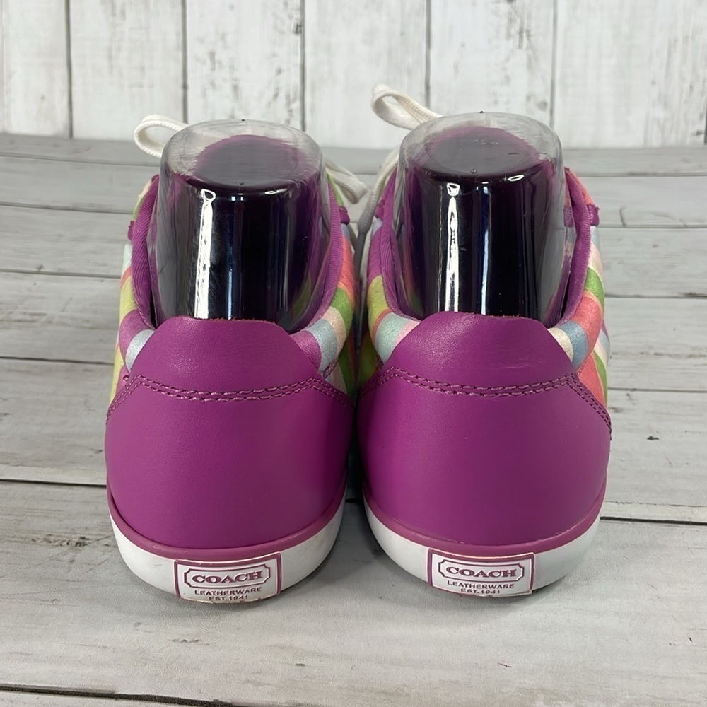 COACH Barrett Hampton Weekend Multi Color Stripe Sneaker - Picture 4 of 11